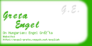 greta engel business card